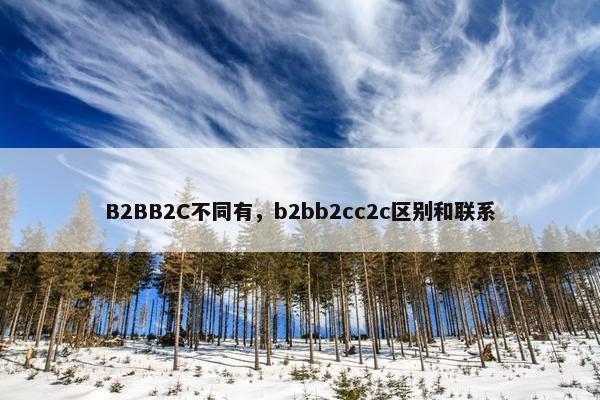 B2BB2C不同有，b2bb2cc2c区别和联系