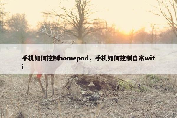 手机如何控制homepod，手机如何控制自家wifi