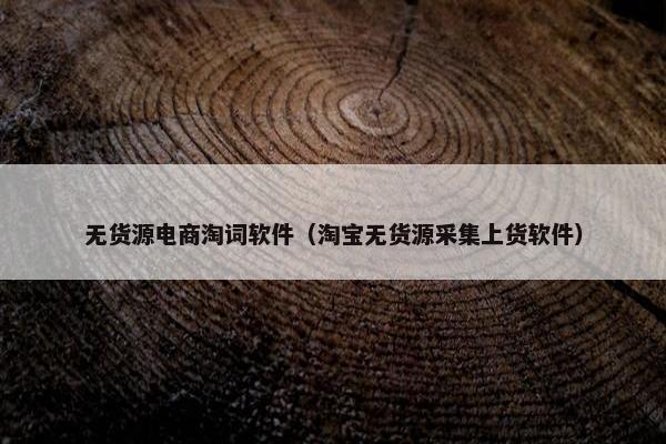 无货源电商淘词软件（淘宝无货源采集上货软件）