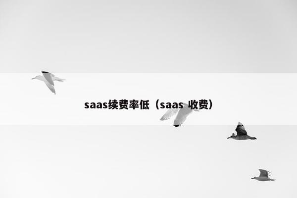 saas续费率低(saas 收费)