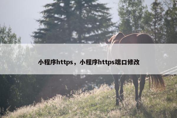 小程序https，小程序https端口修改
