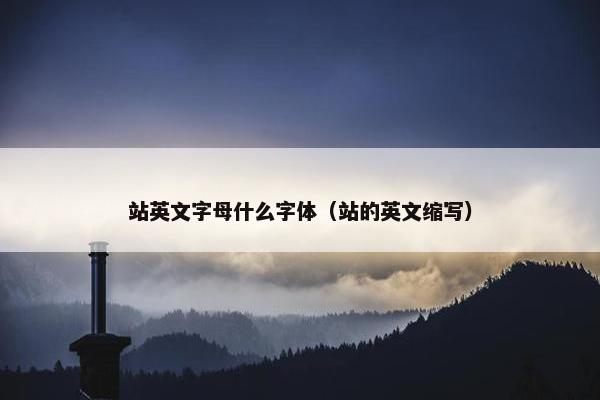 站英文字母什么字体（站的英文缩写）