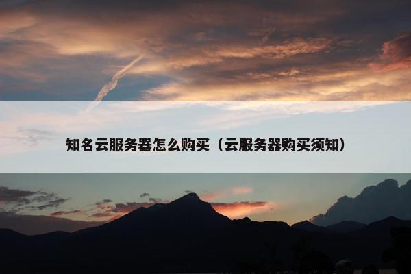 知名云服务器怎么购买（云服务器购买须知）