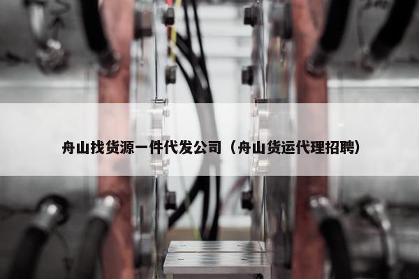 舟山找货源一件代发公司（舟山货运代理招聘）