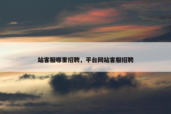 站客服哪里招聘，平台网站客服招聘