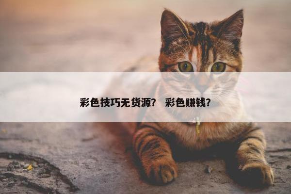 彩色技巧无货源? 彩色赚钱?