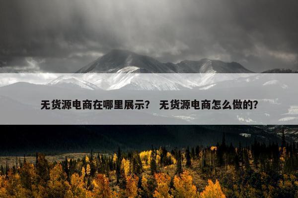 无货源电商在哪里展示？ 无货源电商怎么做的？