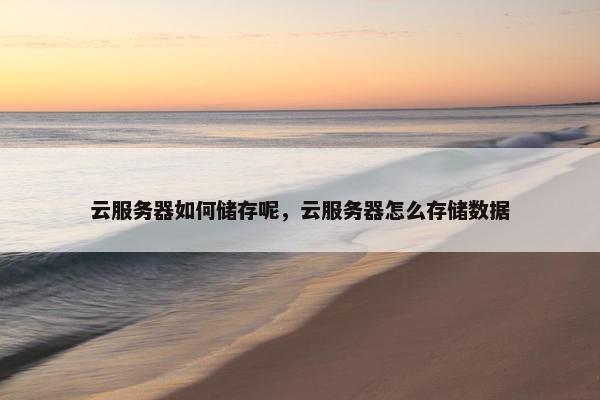 云服务器如何储存呢，云服务器怎么存储数据