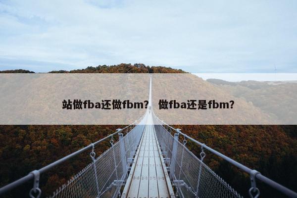 站做fba还做fbm？ 做fba还是fbm？