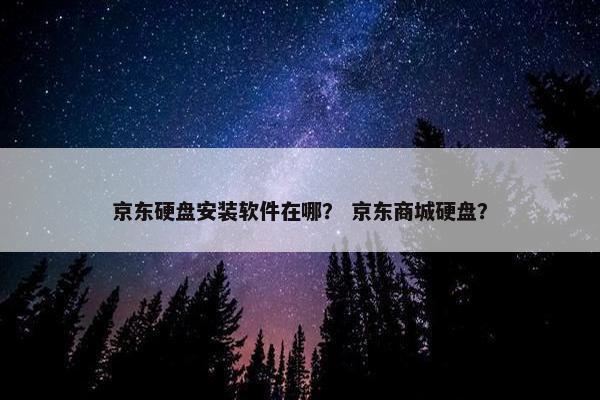 京东硬盘安装软件在哪？ 京东商城硬盘？