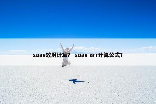 saas效用计算？ saas arr计算公式？