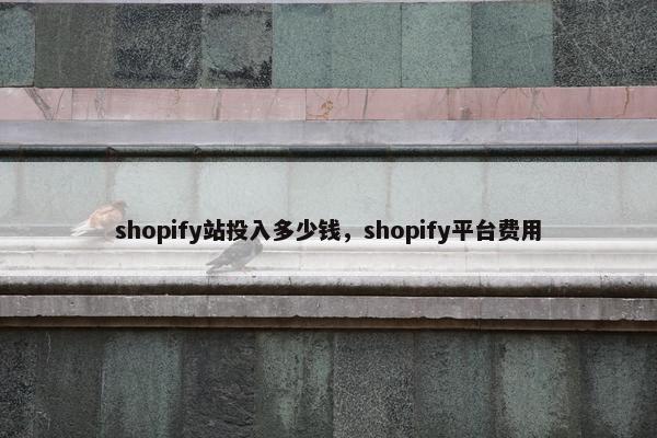 shopify站投入多少钱，shopify平台费用