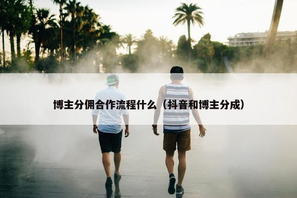 博主分佣合作流程什么（抖音和博主分成）