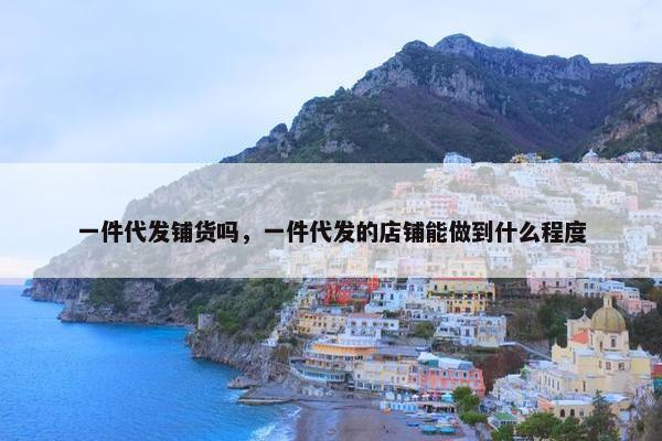 一件代发铺货吗，一件代发的店铺能做到什么程度
