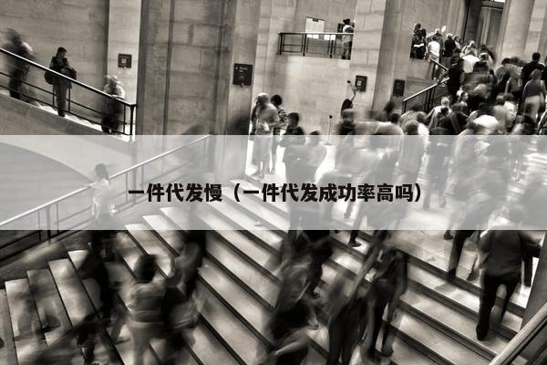 一件代发慢（一件代发成功率高吗）