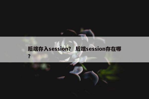 后端存入session？ 后端session存在哪？