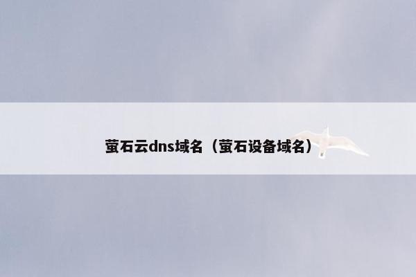 萤石云dns域名（萤石设备域名）