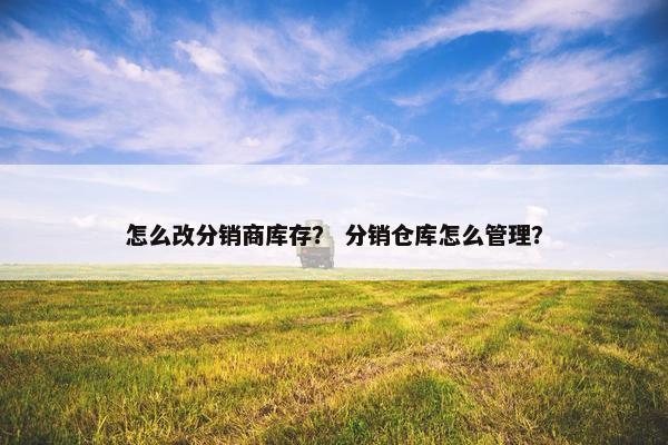 怎么改分销商库存？ 分销仓库怎么管理？