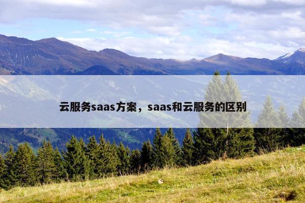 云服务saas方案，saas和云服务的区别
