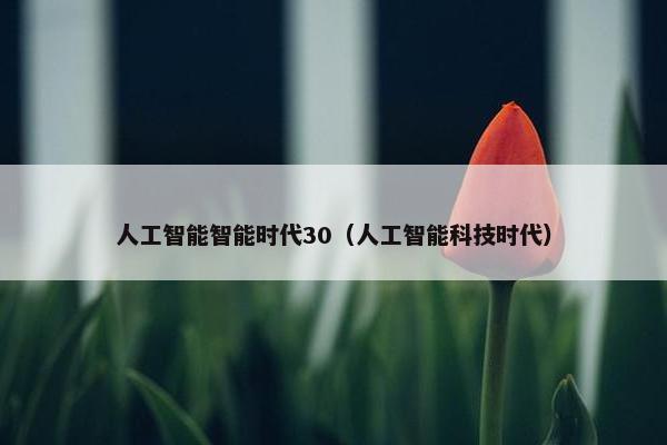 人工智能智能时代30（人工智能科技时代）