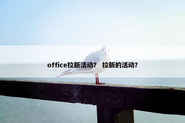 office拉新活动？ 拉新的活动？