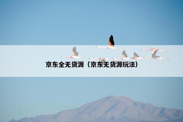 京东全无货源（京东无货源玩法）