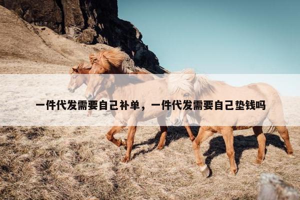 一件代发需要自己补单，一件代发需要自己垫钱吗